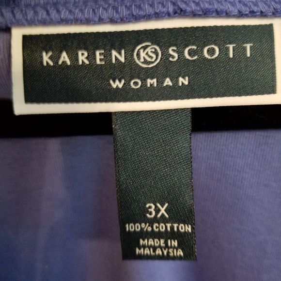 Womens Karen Scott Top Size 3X NWT Elbow Sleeve - Picture 4 of 7
